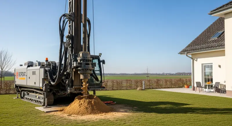 Erdwärmebohrung für eine Sole-Wärmepumpe in der TechnologieRegion Karlsruhe