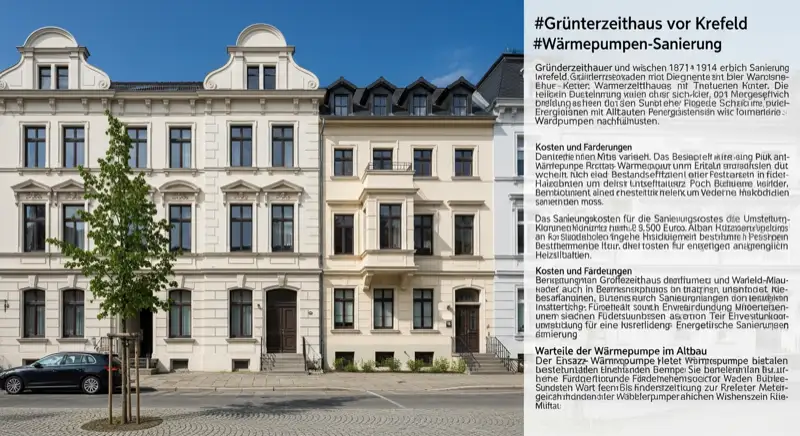 Gründerzeithaus in Krefeld mit charakteristischer Fassade vor Wärmepumpen-Sanierung