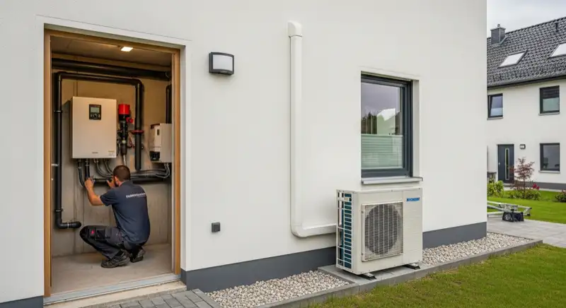 Montage einer Wärmepumpe in Menden (Sauerland)