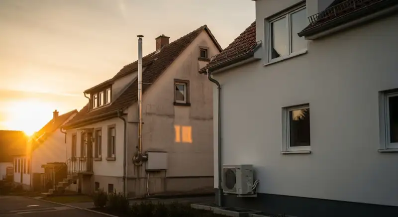 Altbausanierung in Neustadt an der Weinstraße-Branchweiler - Wärmepumpe an Backsteinhaus