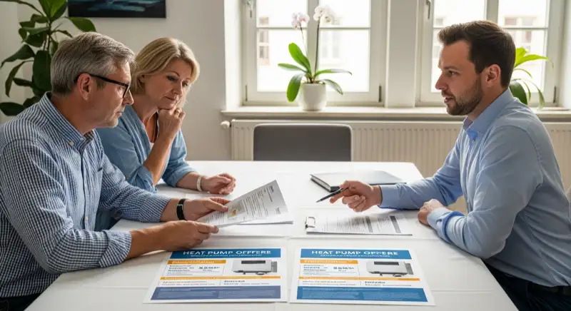 Altbausanierung in Schwerin-Lankow - Wärmepumpe an Backsteinhaus