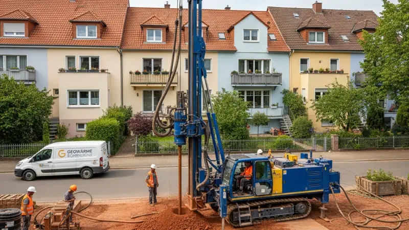 Erdwärmebohrung im Stuttgarter Keupergestein für eine Sole-Wasser-Wärmepumpe