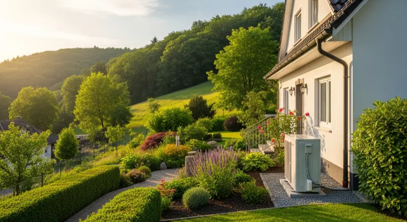 Eigenheimbesitzer in Wuppertal prüft BAFA-Förderantrag für Wärmepumpe auf Laptop