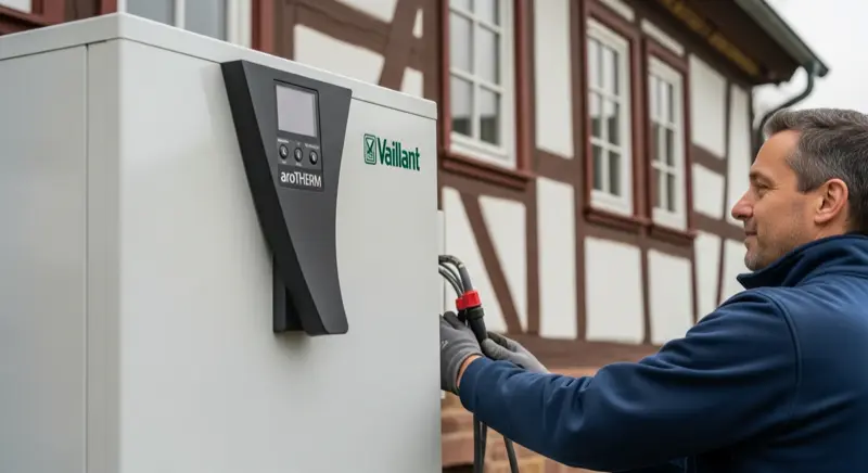 Familie genießt warme Heizung im Wuppertaler Wohnzimmer dank energieeffizienter Wärmepumpe