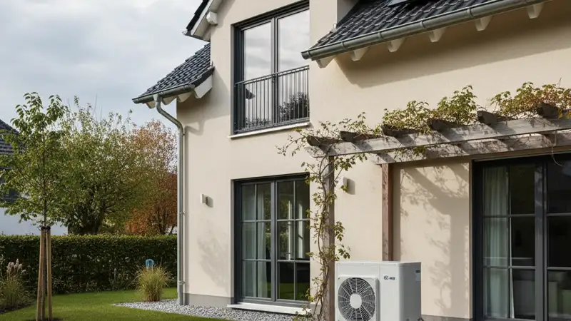 Aufstellort einer Wärmepumpe in Langenfeld (Rheinland)