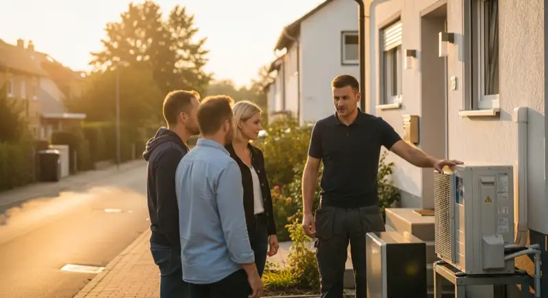 Beratungssituation an einem Haus in Ludwigshafen