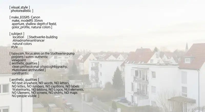 Blick auf das Stadtwerke-Gebäude in Mainz mit Service-Eingang, lokale Versorgeratmosphäre