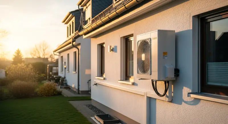 Vorher-Nachher-Vergleich: alte Gasheizung und moderne Wärmepumpe im Keller eines Mainzer Altbaus