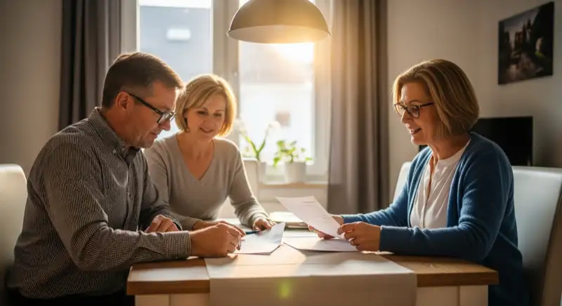 Fachinstallateur bei der Montage einer Wärmepumpe an einem Mainzer Mainzer Haus mit Klinker-Fassade