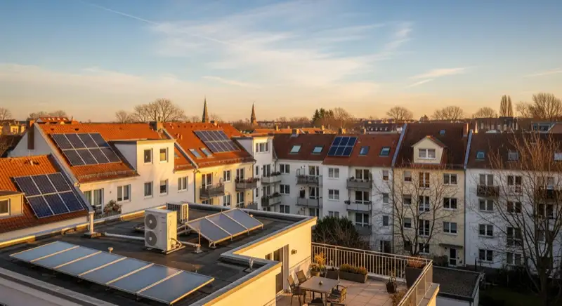 Altbau- und Reihenhausfassaden im Alten Ort von Neu-Isenburg