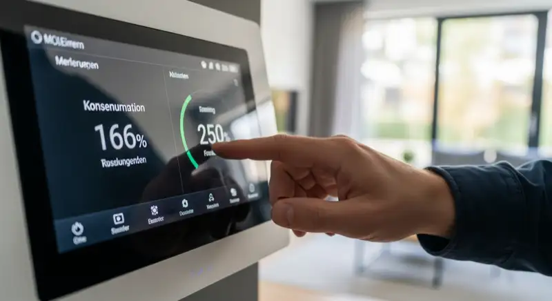 Wärmepumpe kombiniert mit Solaranlage auf einem Neubrandenburger Haus mit Gartenblick