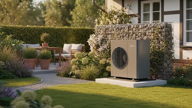 Vorher-Nachher-Vergleich: alte Gasheizung und moderne Wärmepumpe im Keller eines Neumünsteraner Altbaus