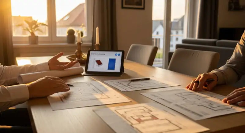 Moderner Heizungskeller mit Wärmepumpe in einem Neustadter Altbau