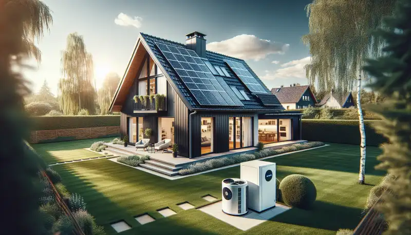 Einfamilienhaus in Paderborn mit Solaranlage und Wärmepumpe im Garten