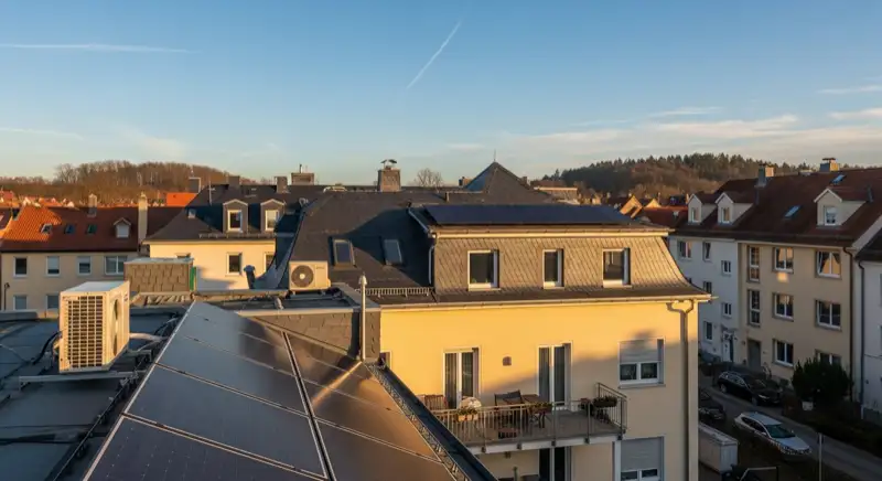 Historisches Wohnhaus in Rudolstadt mit engem Hofbereich fuer die Waermepumpen-Planung