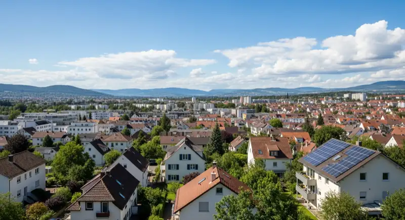 Modern German electrical meter cabinet (Zählerschrank) with smart meter and solar inverter connection, clean technical installation