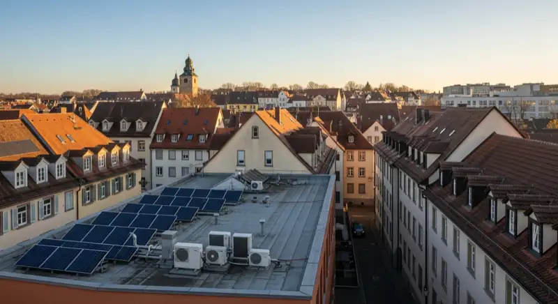 Historische Architektur in der Völklinger Innenstadt mit Industriecharakter