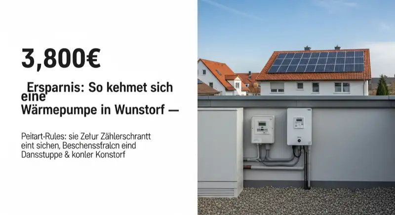 Modern German electrical meter cabinet (Zählerschrank) with smart meter and solar inverter connection, clean technical installation